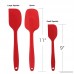 Silicone Spatula Utensil Set-iLOME 3-Pieces Heat-Resistant Non-stick Cooking Utensils with Hygienic Solid Coating 3 Piece Spatula set (red) - B01JUOWDSI